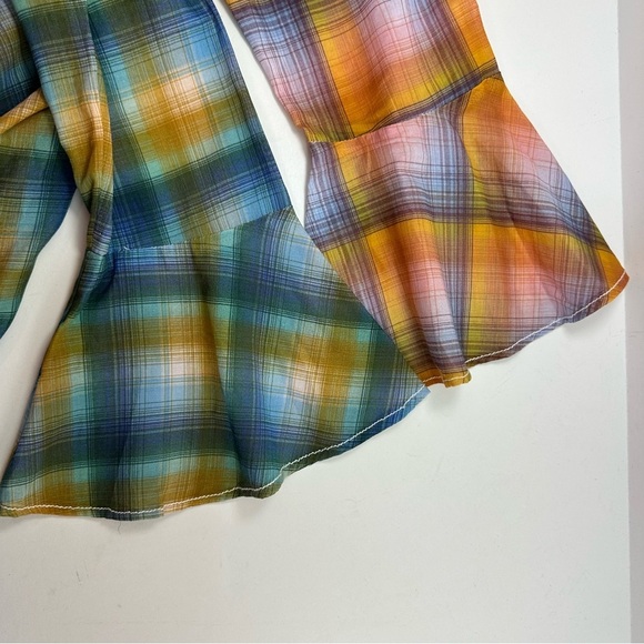 NWT Free People Prairie Plaid Maxi Dress Womens XS Long Sleeve Lightweight - Picture 10 of 10